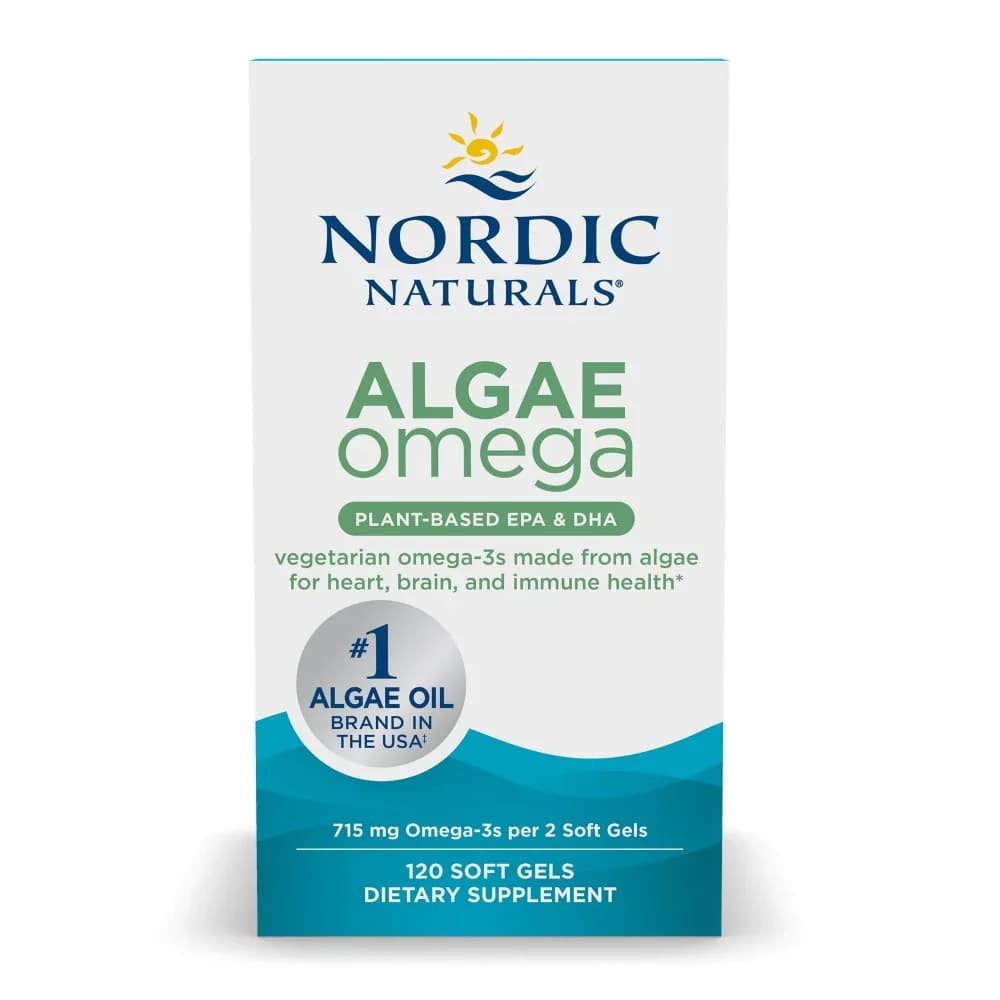 Front of Nordic Naturals Algae Omega 120 soft gel box