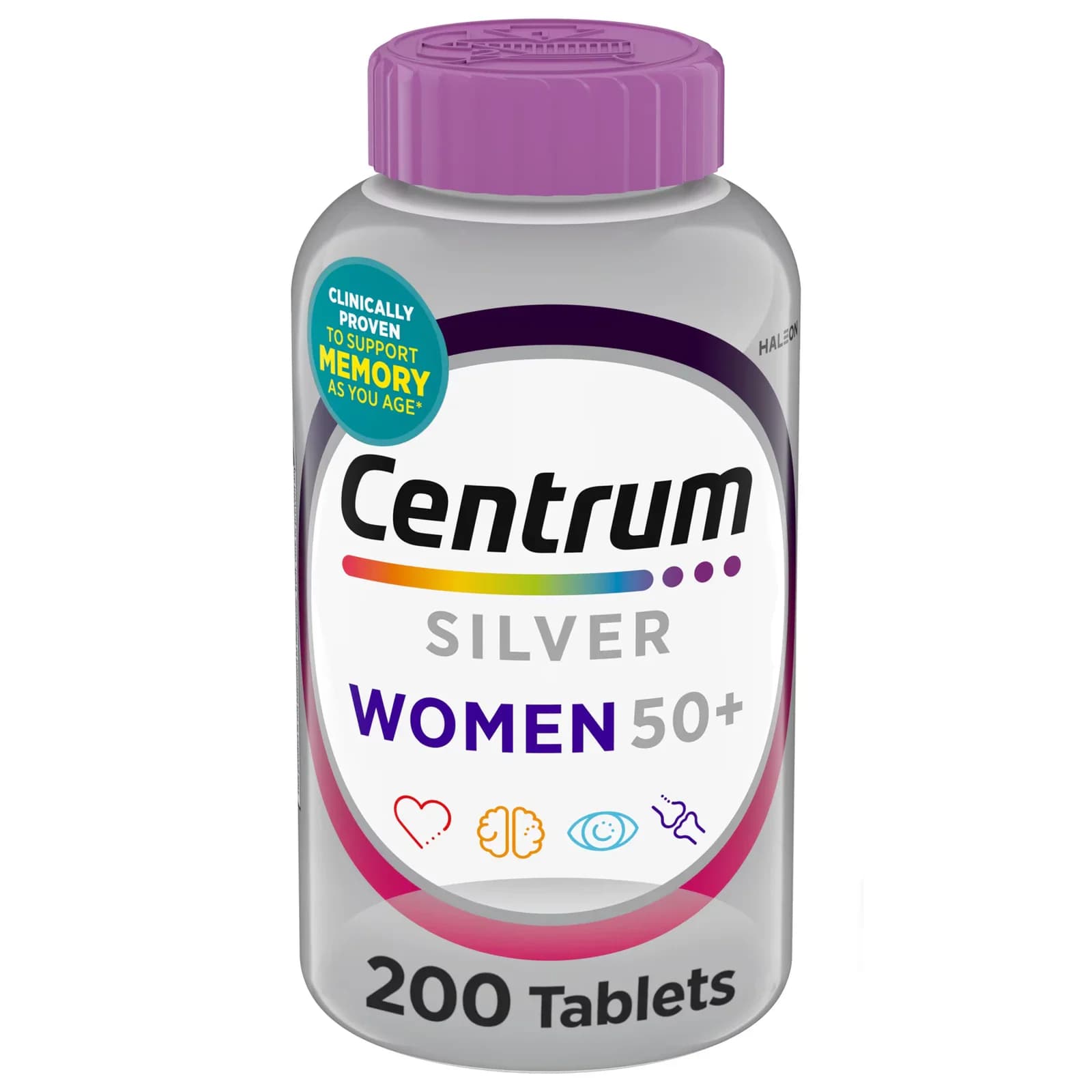 Front of the Centrum Silver Women 50+ 200-tablet bottle