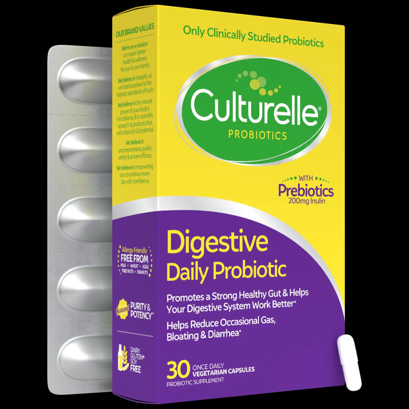 Culturelle Digestive Daily Probiotic 30-count box with blister pack