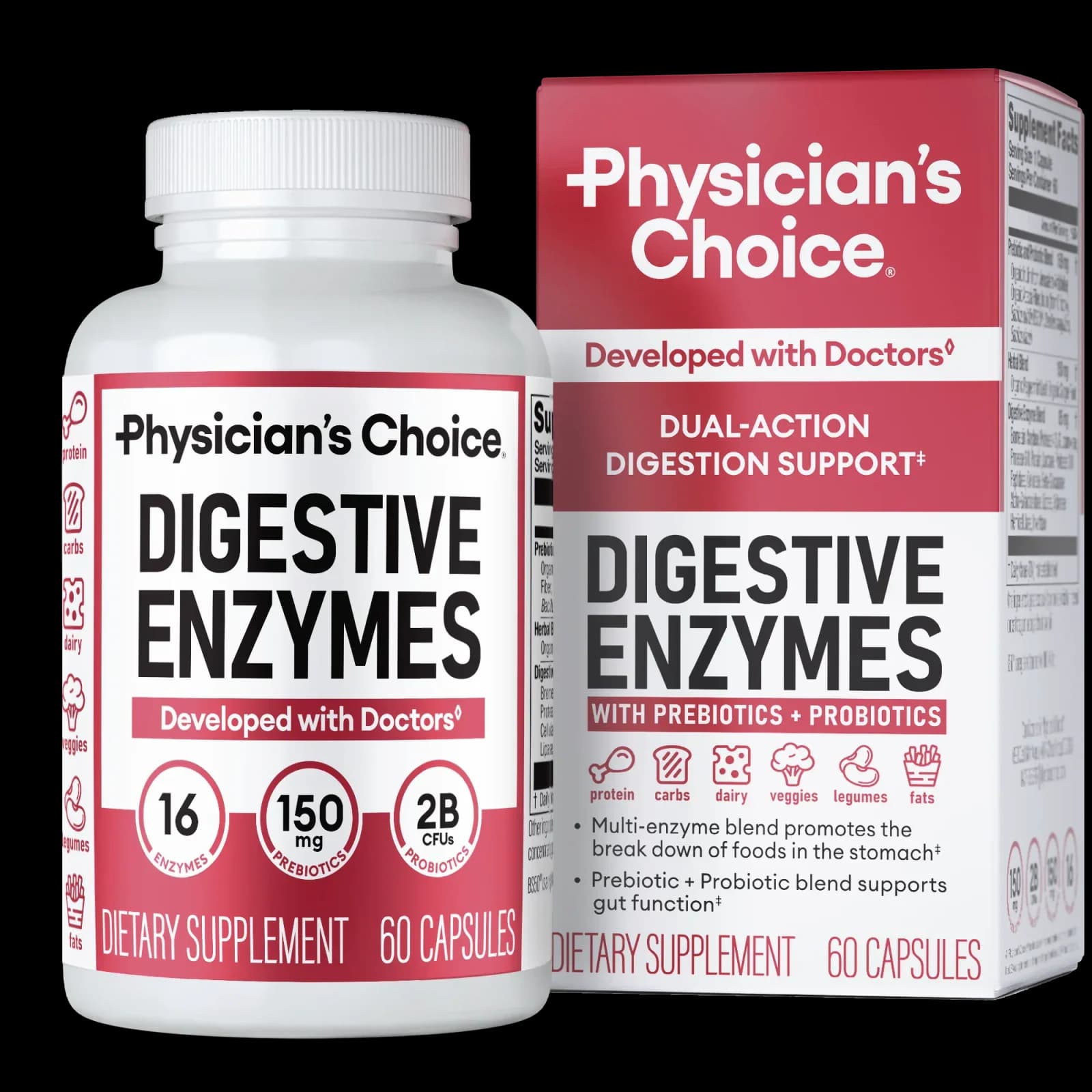 Physician's Choice Digestive Enzymes 60-capsule bottle and box